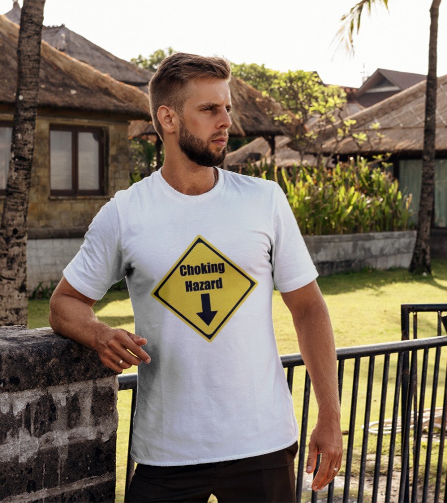 Choking Hazard Warning Sign Down Arrow T-Shirt