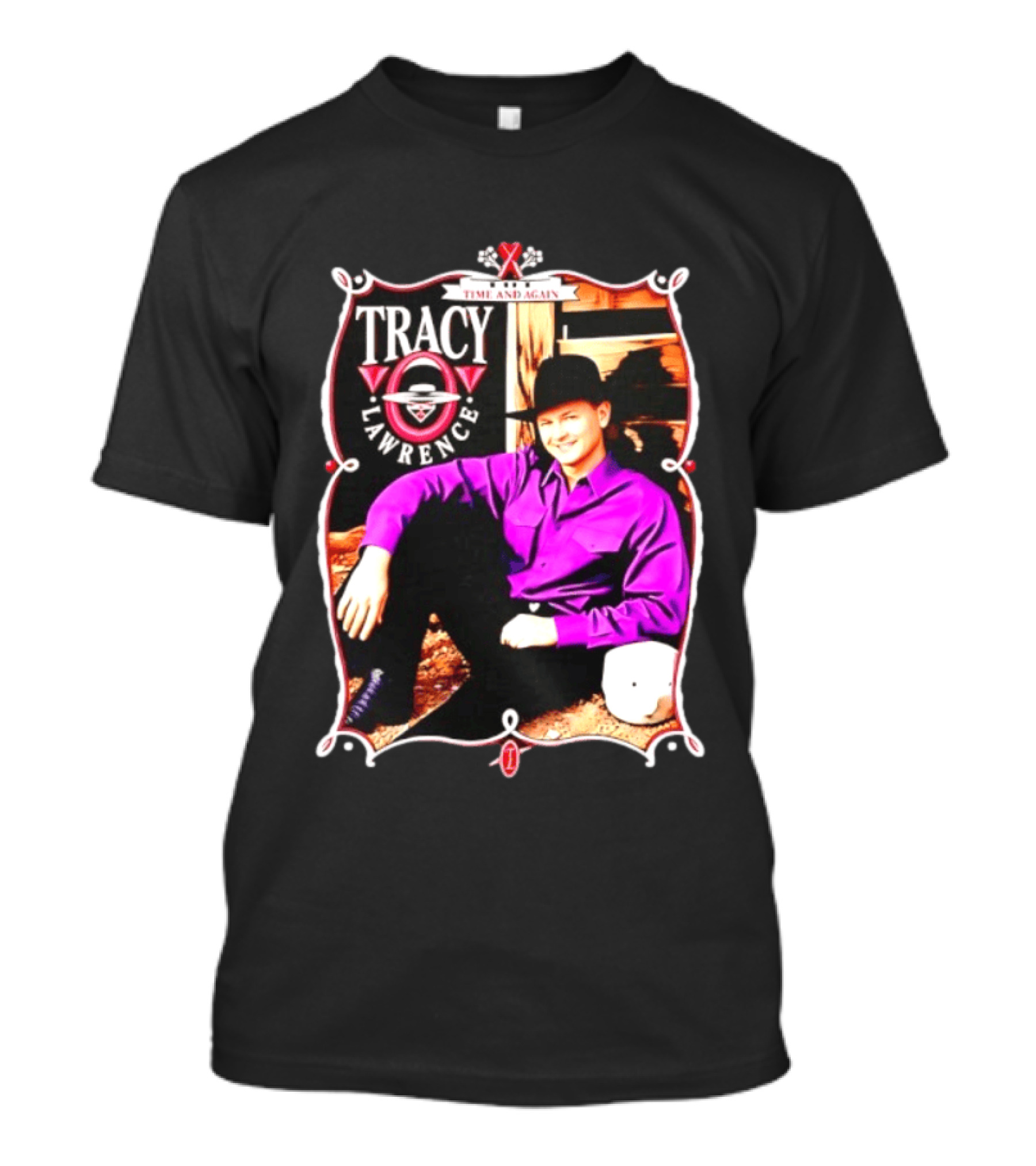 Tracy Lawrence Time And Again Country Music Purple Suit Cowboy Hat T-Shirt