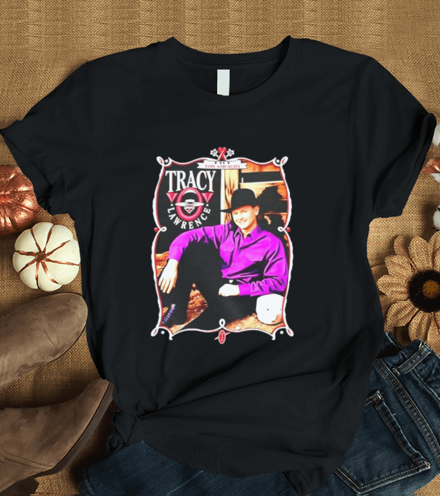 Tracy Lawrence Time And Again Country Music Purple Suit Cowboy Hat T-Shirt