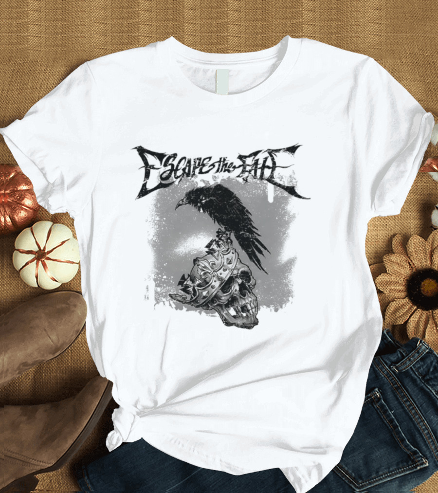 Escape The Fate Skull Crown Raven Post Hardcore T-Shirt