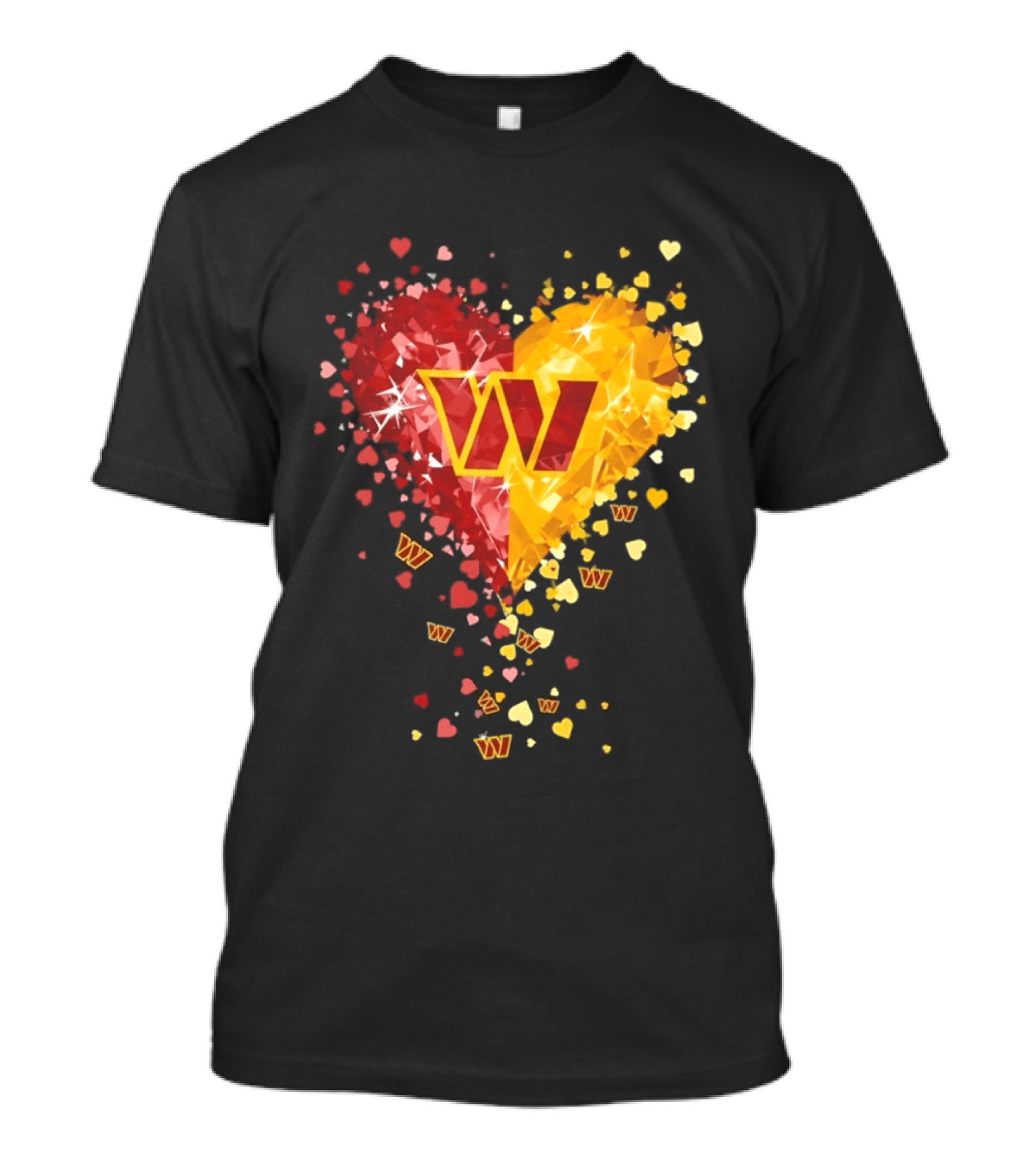 Washington Commanders Heart W Crystalized Chevron Burst T-Shirt