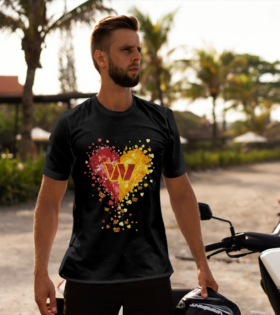 Washington Commanders Heart W Crystalized Chevron Burst T-Shirt