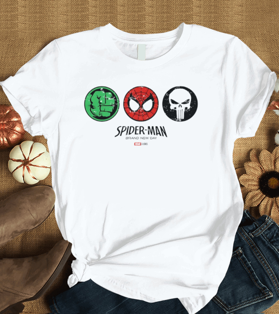 Hulk Spider Man Punisher Marvel Brand New Day T-Shirt