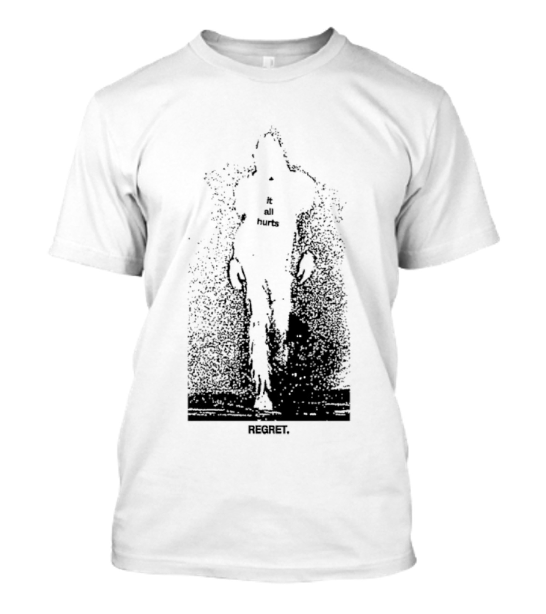 It All Hurts Regret Sadness Existential Skeleton Ghostly Figure T-Shirt