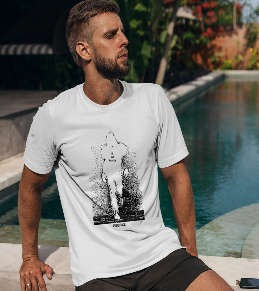 It All Hurts Regret Sadness Existential Skeleton Ghostly Figure T-Shirt
