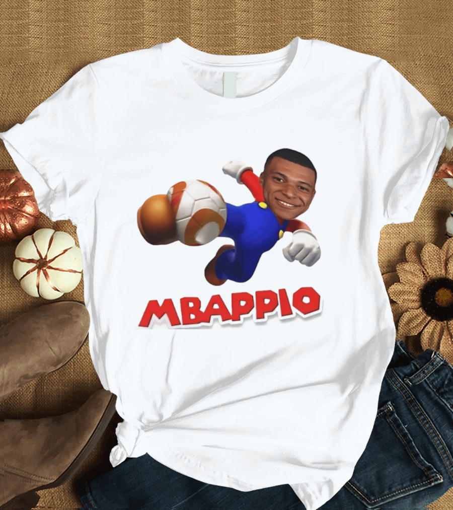 Kylian Mbappe Mbappio X Mario Meme Football T-Shirt