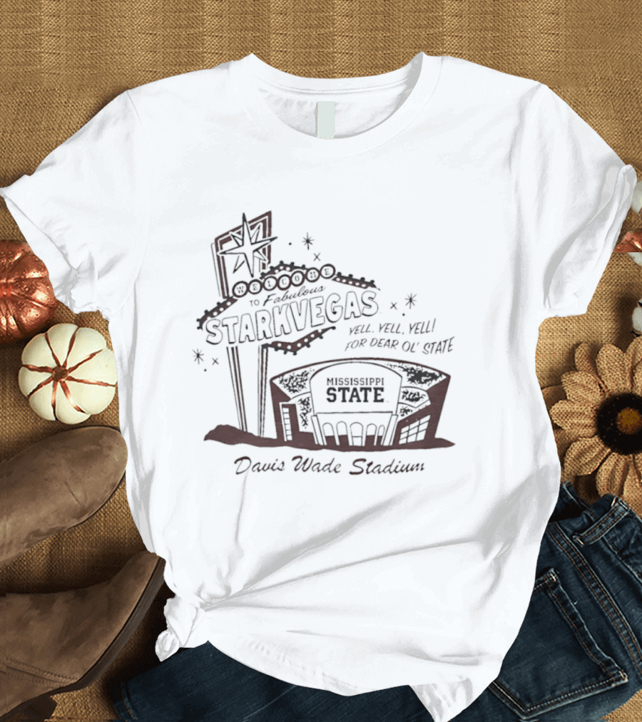 Starkvegas Mississippi State Davis Wade Stadium Football Veni Vidi Vici T-Shirt