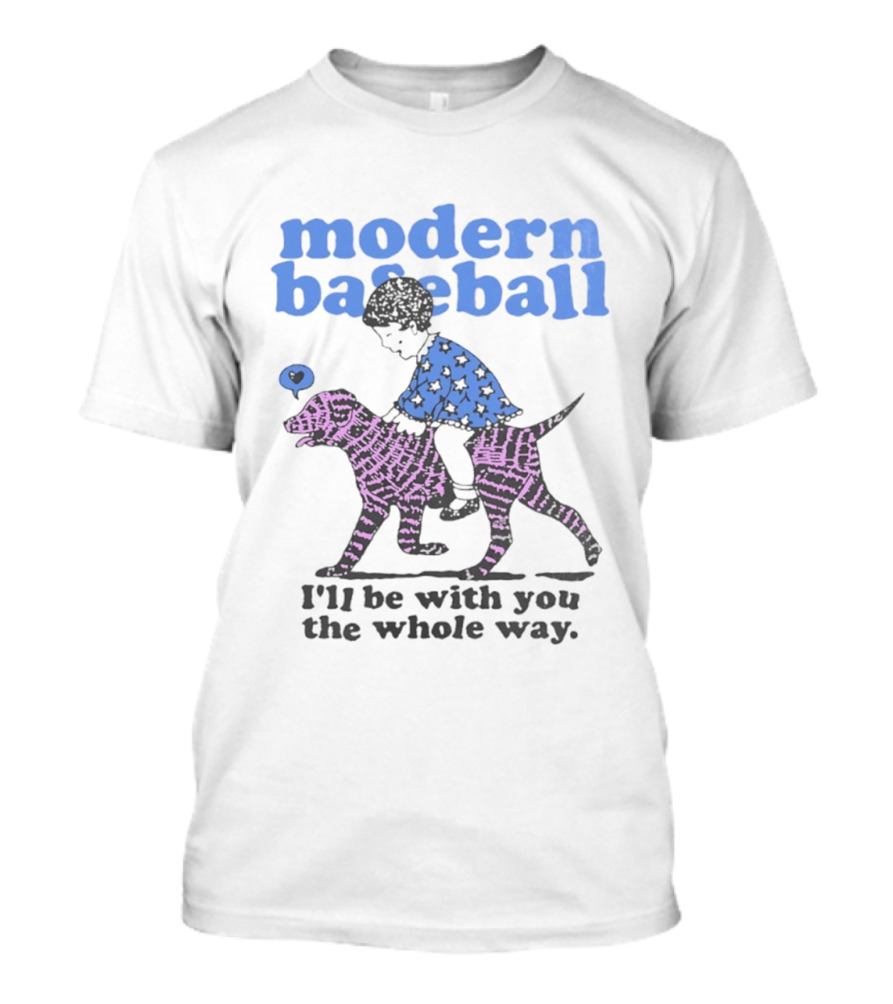 Modern Baseball I'll Be With You The Whole Way Child Riding Zebra Pattern Dog T-Shirt