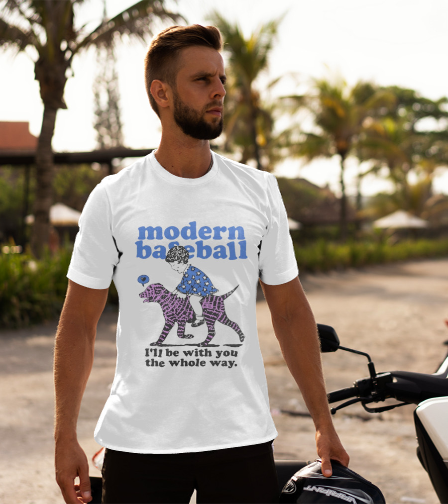 Modern Baseball I'll Be With You The Whole Way Child Riding Zebra Pattern Dog T-Shirt