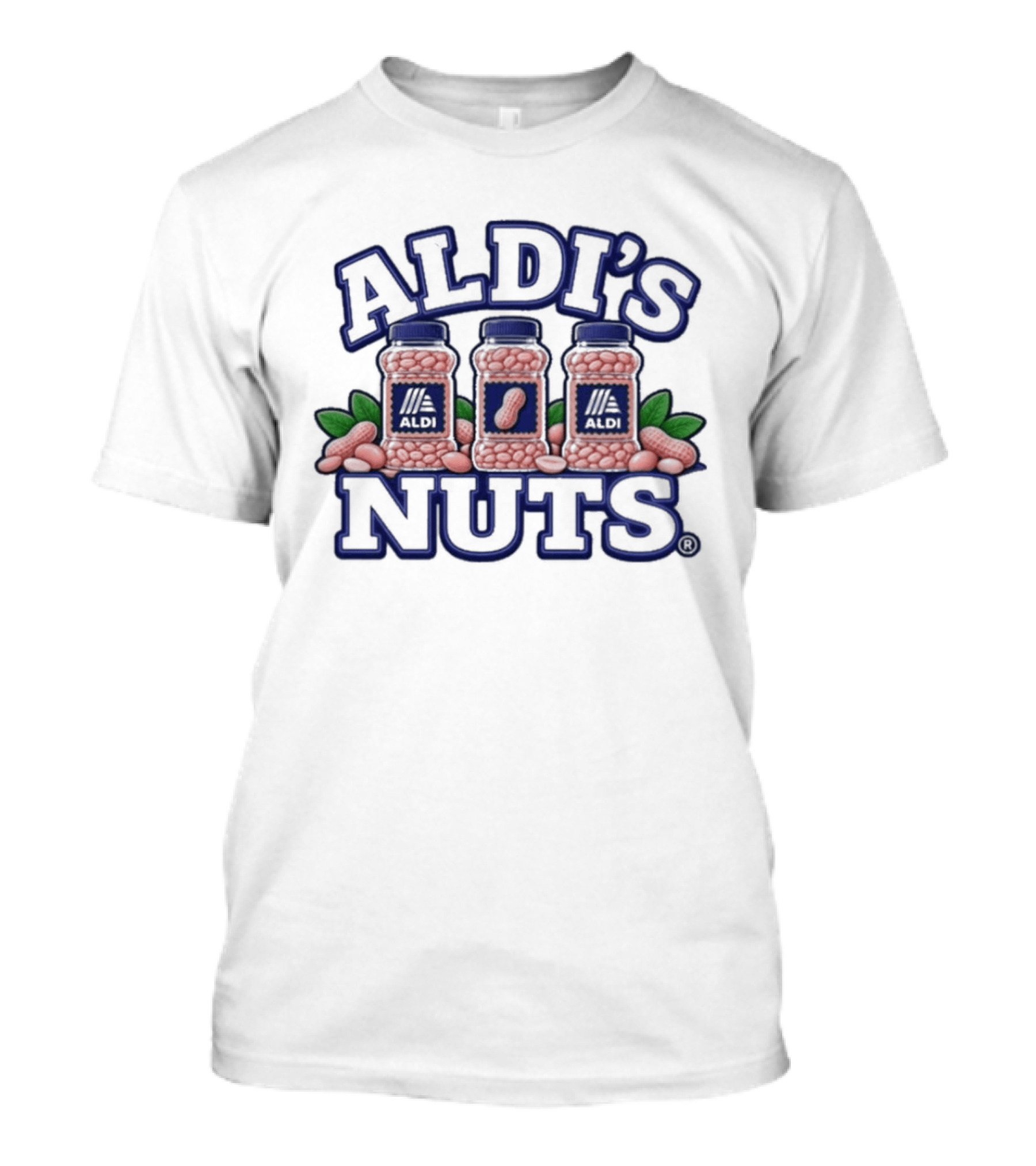 Aldi's Nuts Peanut Jars With Leaves T-Shirt