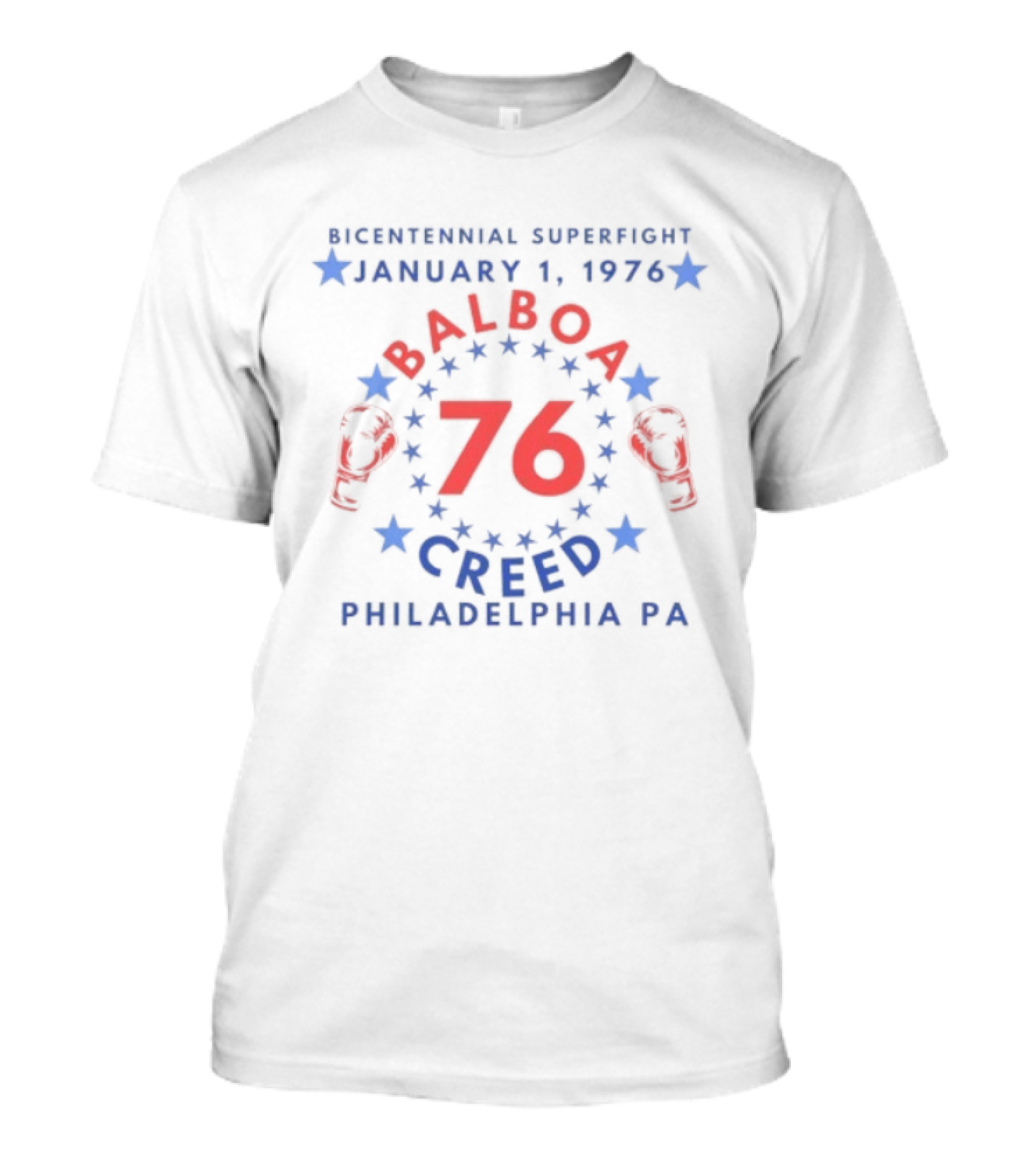 Rocky Balboa Vs Apollo Creed Bicentennial Superfight January 1 1976 Philadelphia PA T-Shirt