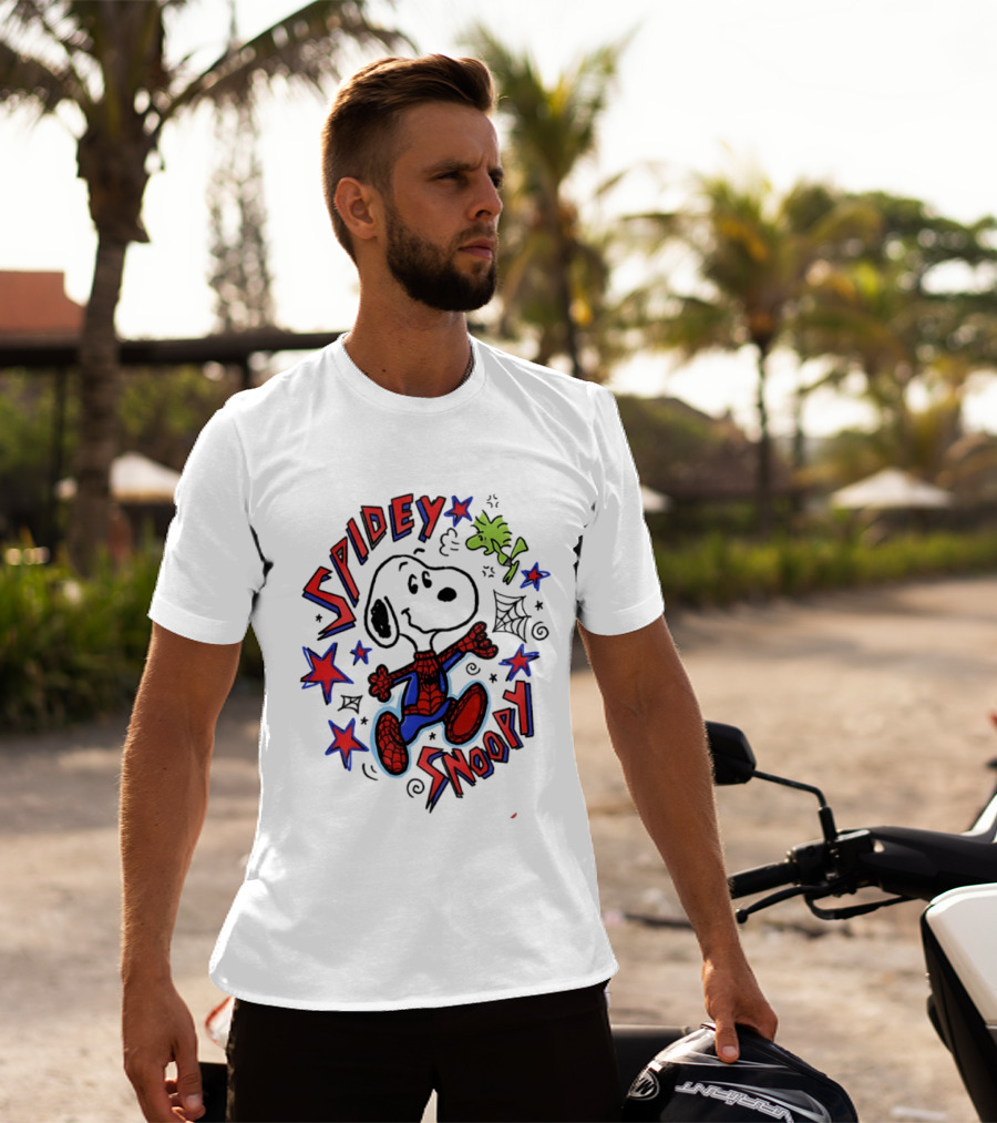 Spidey Snoopy Woodstock 2026 Crossover With Stars And Webs T-Shirt