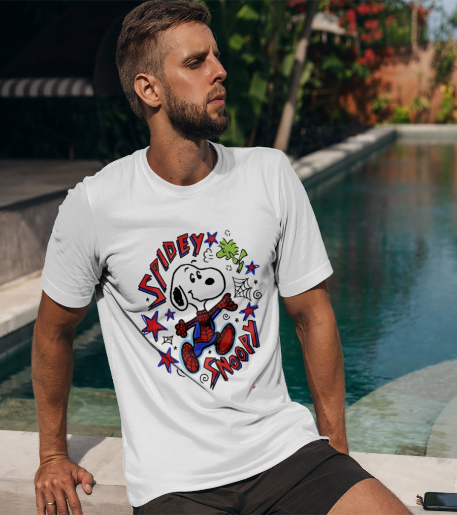 Spidey Snoopy Woodstock 2026 Crossover With Stars And Webs T-Shirt