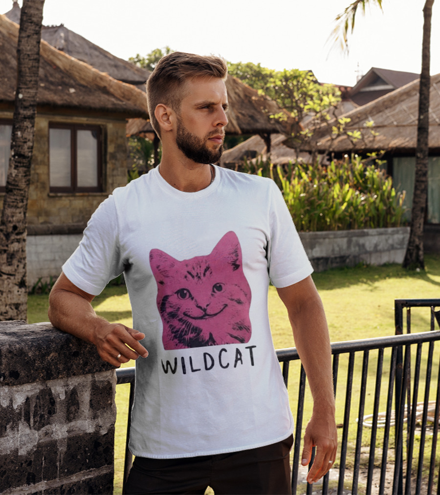 Wildcat Pink Cat Feline Animal T-Shirt