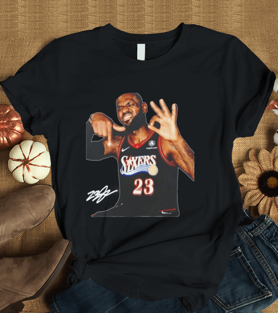 LeBron James Philadelphia Sixers Basketball Jersey Number 23 T-Shirt