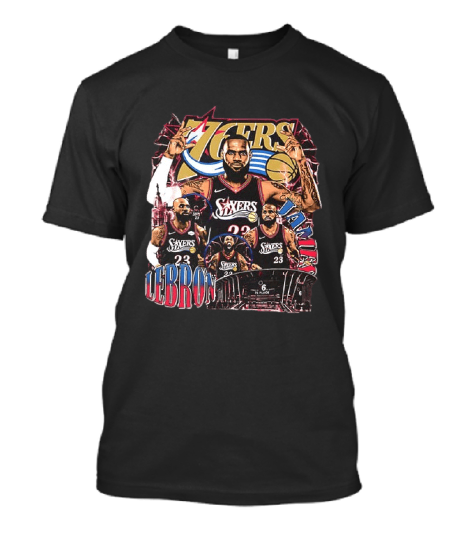 Philadelphia 76ers LeBron James 23 NBA Next Chapter 2 Sided T-Shirt