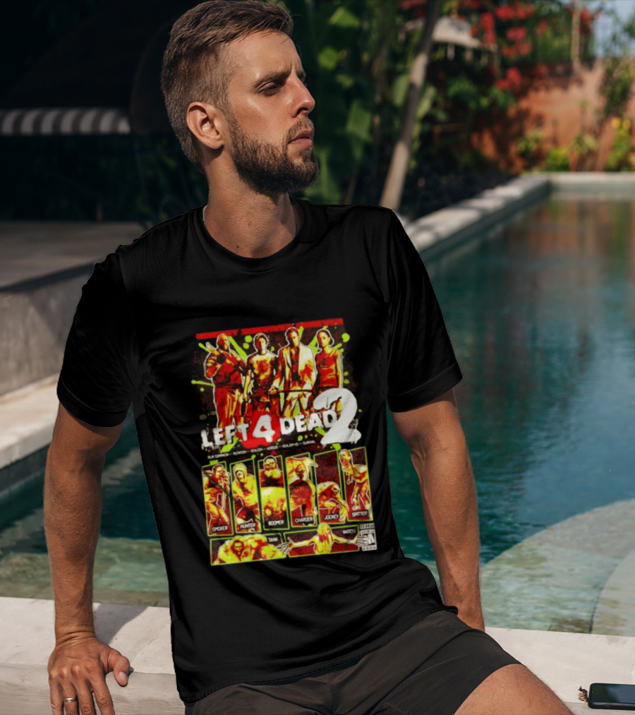 Left 4 Dead 2 Nobody Survives Forever Bill Zoey Francis Louis Hunter Boomer Charger Spitter Tank Witch T-Shirt
