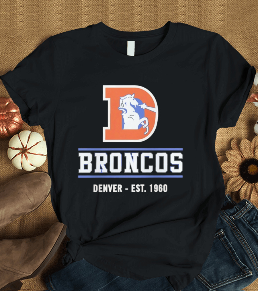 Denver Broncos D Logo Vintage Est 1960 Retro Team Spirit T-Shirt