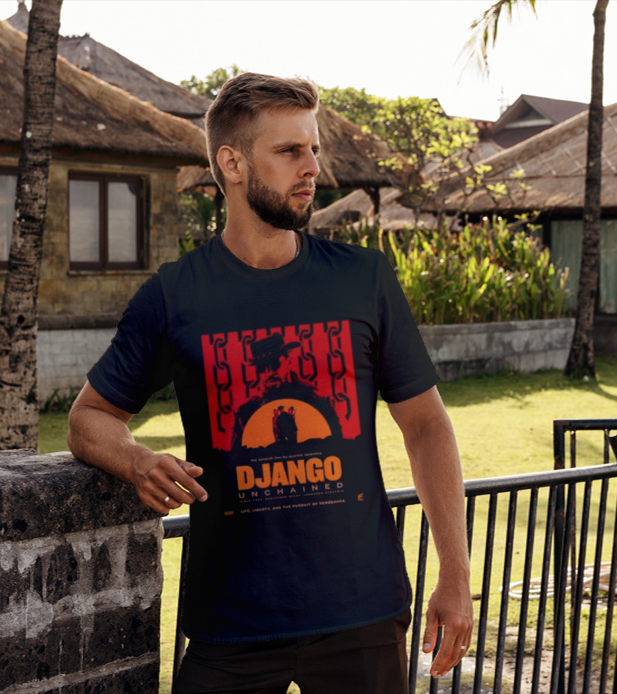 Django Unchained Life Liberty And The Pursuit Of Vengeance Red And Orange T-Shirt