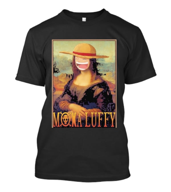Mona Luffy Anime Mashup Mona Lisa T-Shirt