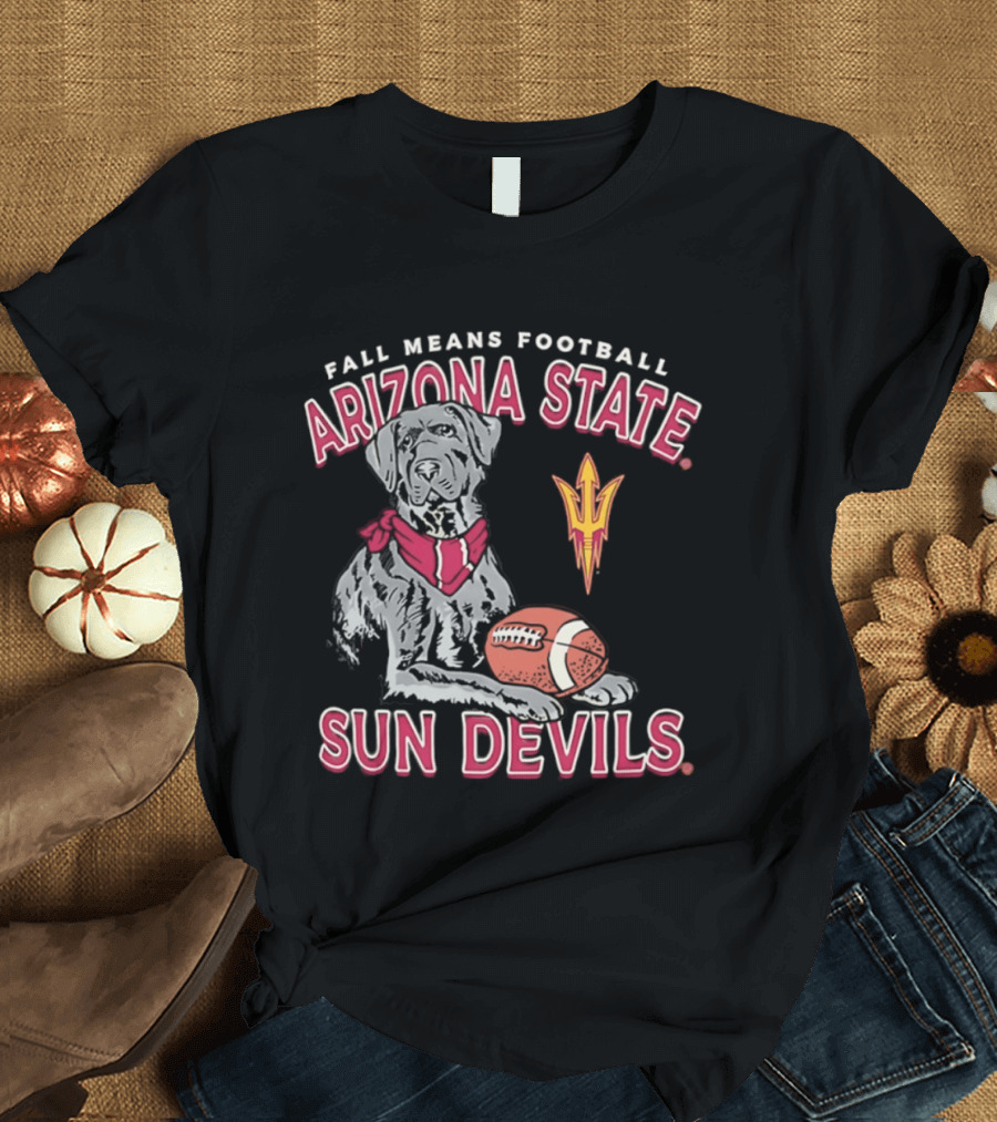 Fall Means Football Arizona State Sun Devils Mascot With Football T-Shirt