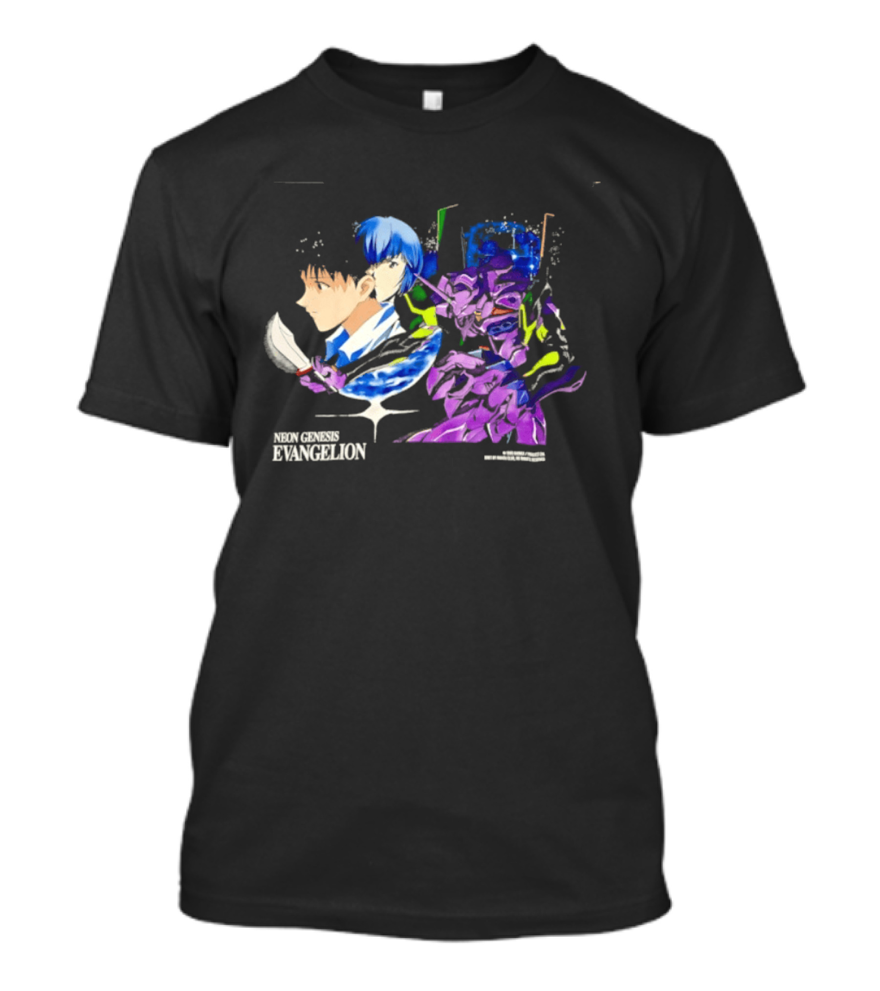 Neon Genesis Evangelion Shinji Ikari Rei Ayanami Eva Unit 01 Anime Iconic Characters T-Shirt