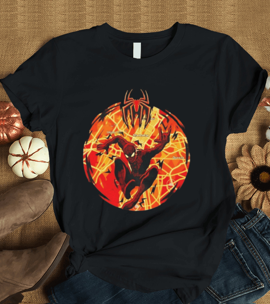 Spider Man Marvel Manhattan Map New York City Comics T-Shirt