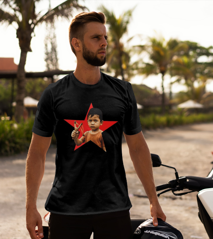 Kid Silop Goblog Anjing Loba Waduk Red Star Sling Shot 2 Sided T-Shirt