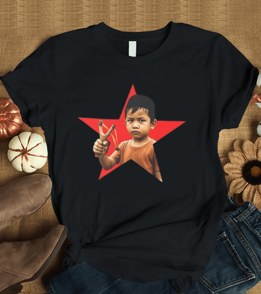 Kid Silop Goblog Anjing Loba Waduk Red Star Sling Shot 2 Sided T-Shirt