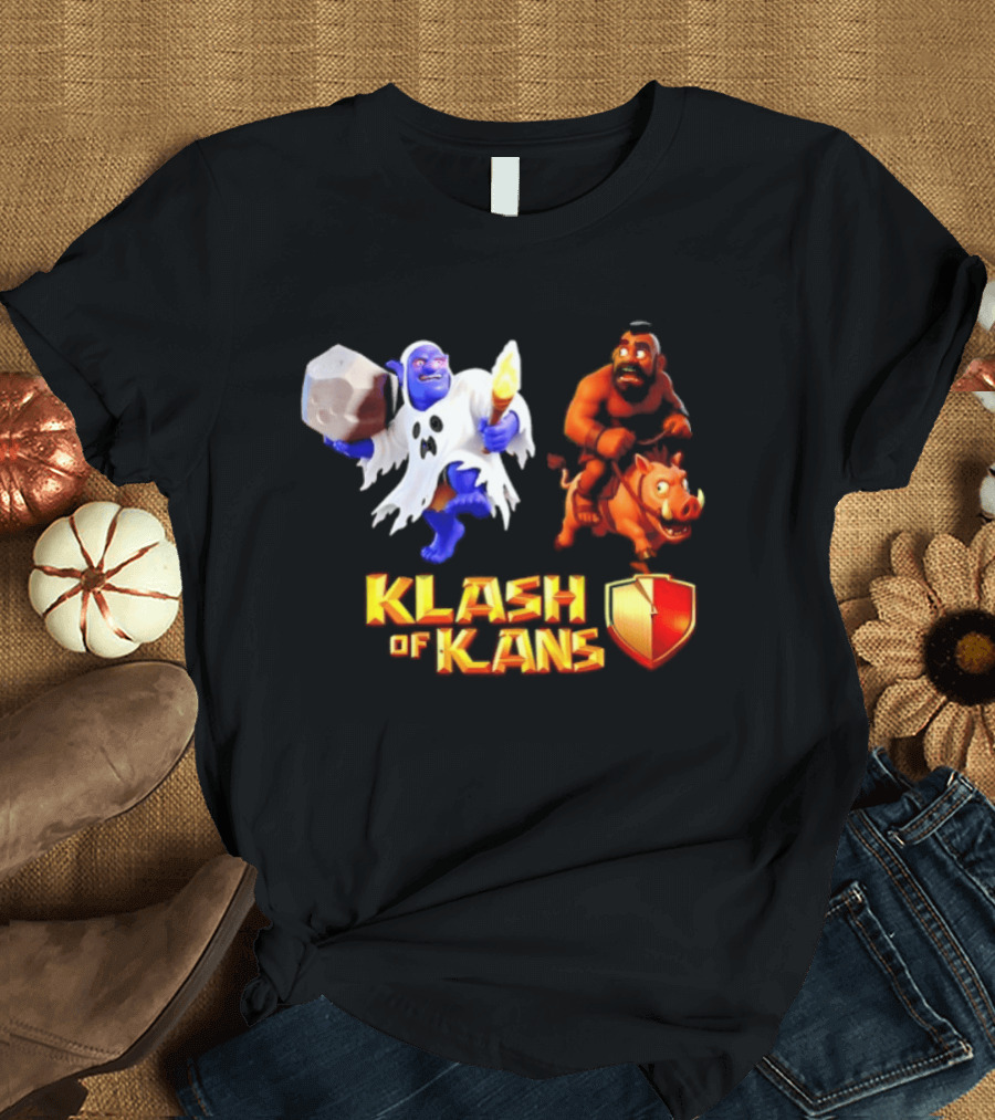 Klash Of Kans Clash Of Clans Mobile Game Barbarian Giant Characters T-Shirt