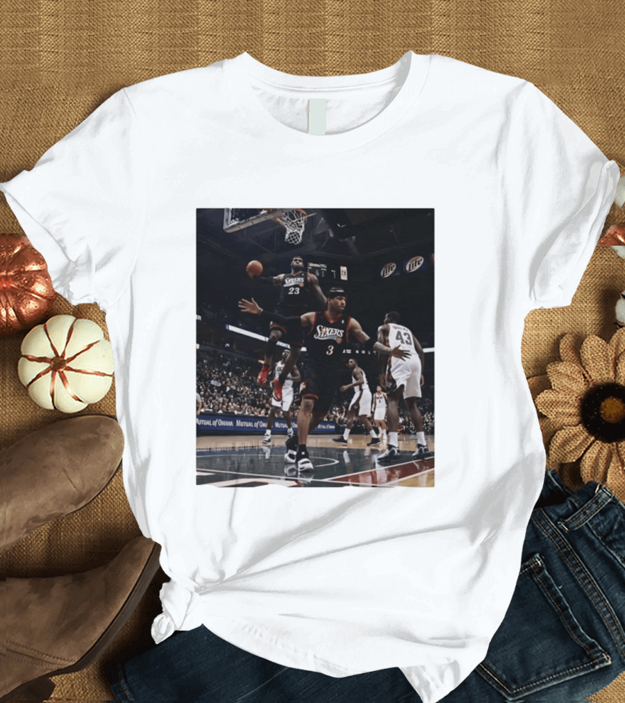 Philadelphia 76ers A.I. LeBron James Iconic Basketball Moment T-Shirt