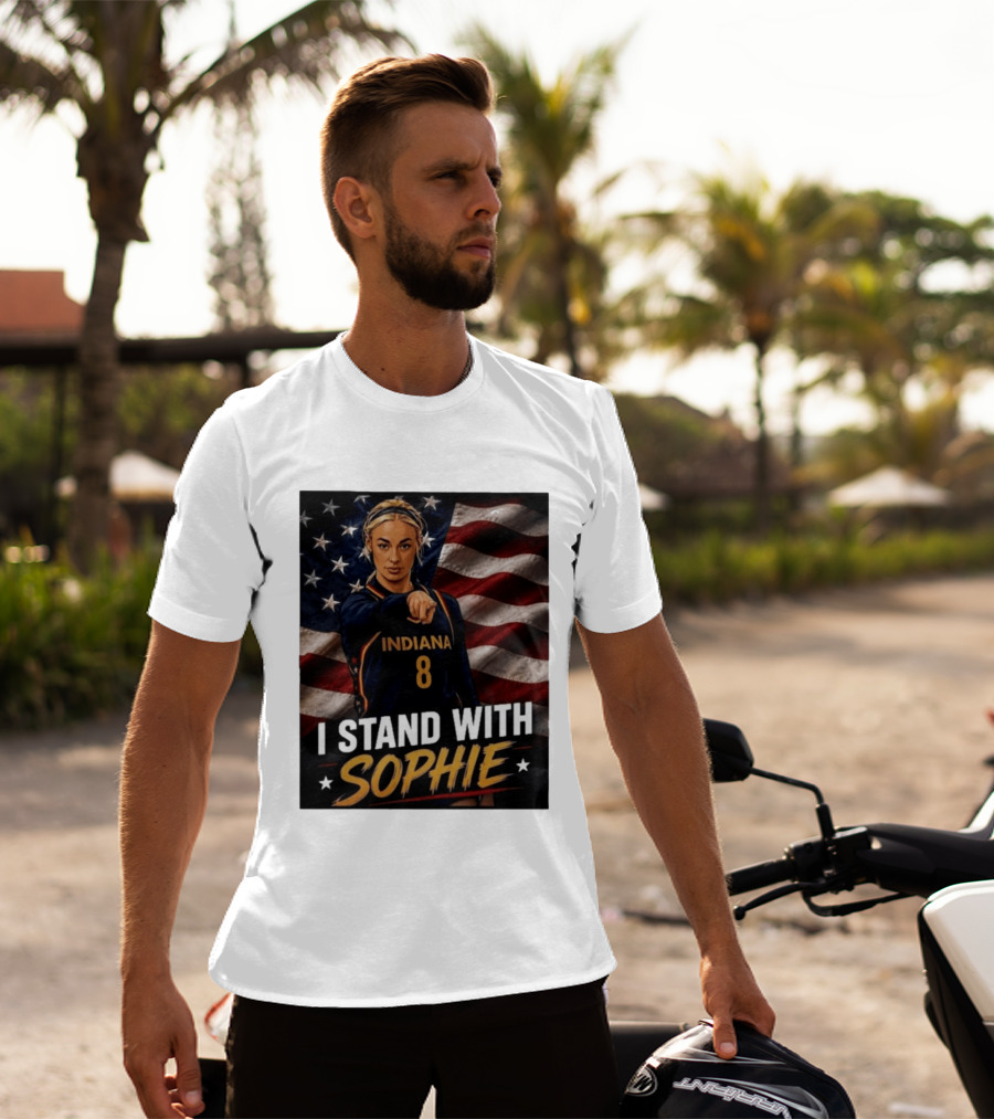 I Stand With Sophie Cunningham Indiana 8 American Flag T-Shirt