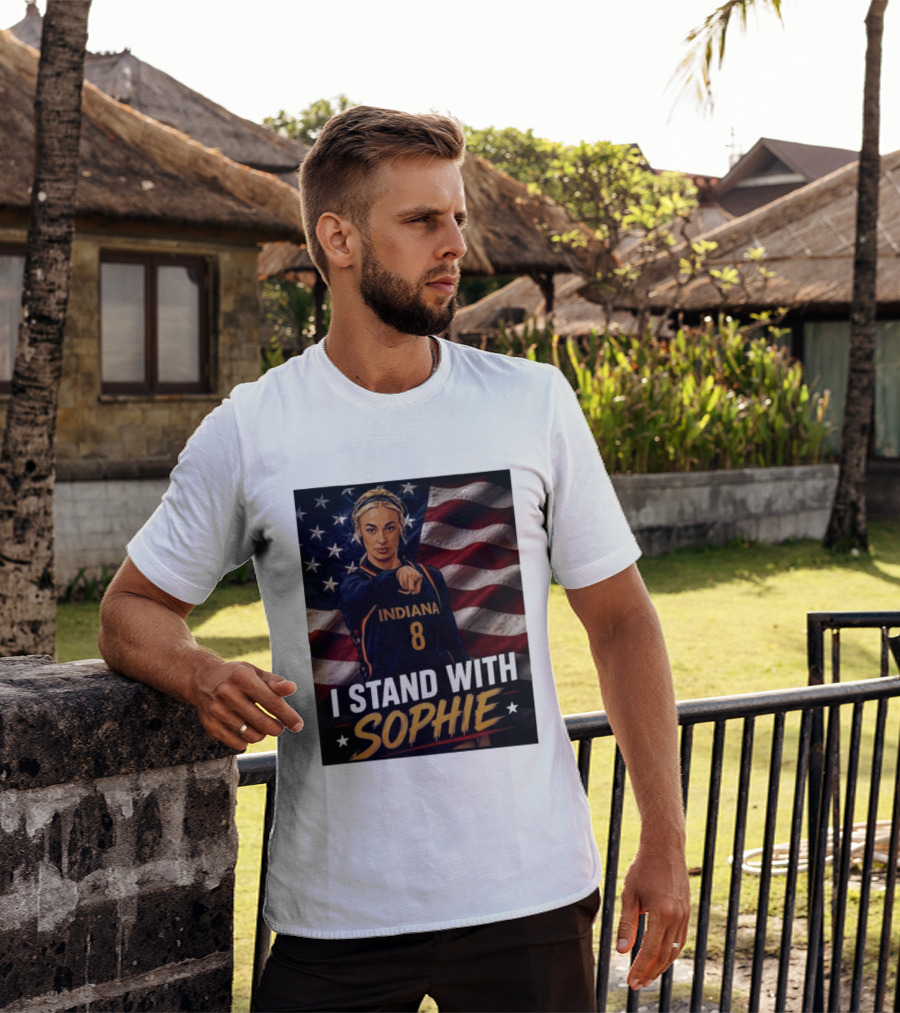 I Stand With Sophie Cunningham Indiana 8 American Flag T-Shirt