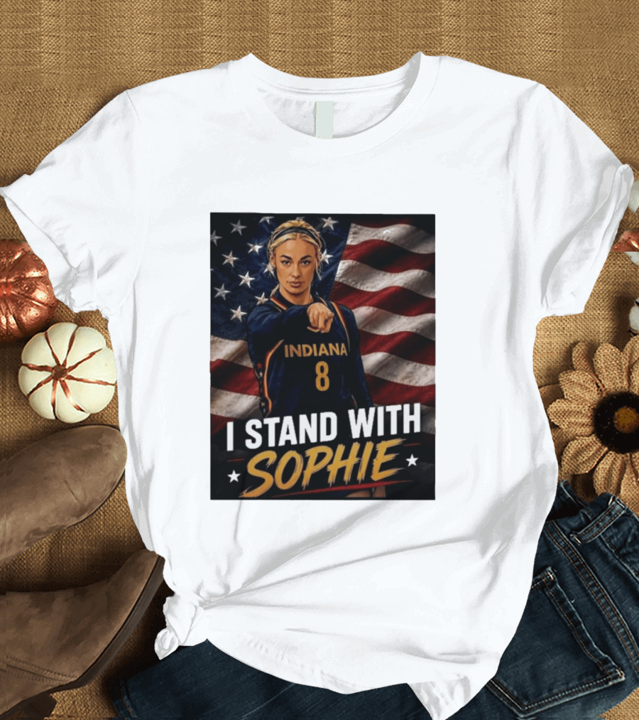 I Stand With Sophie Cunningham Indiana 8 American Flag T-Shirt