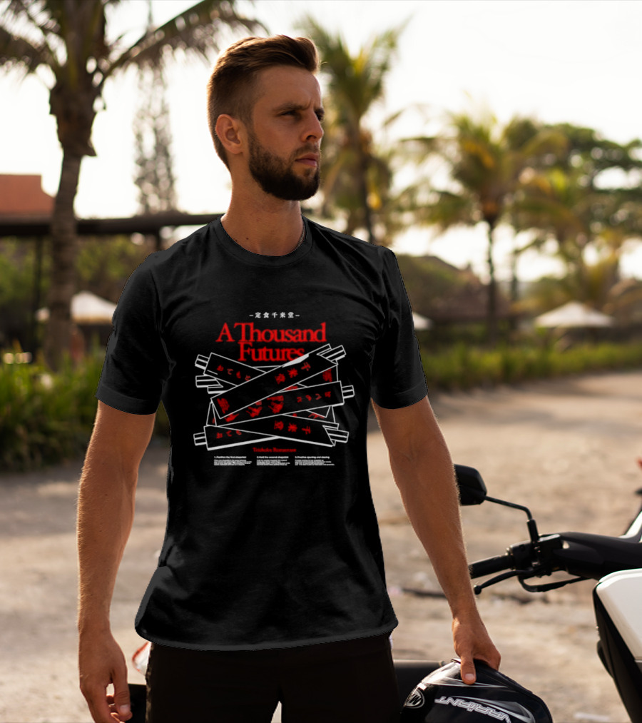 A Thousand Futures Teishoku Restaurant Kanji Banner T-Shirt