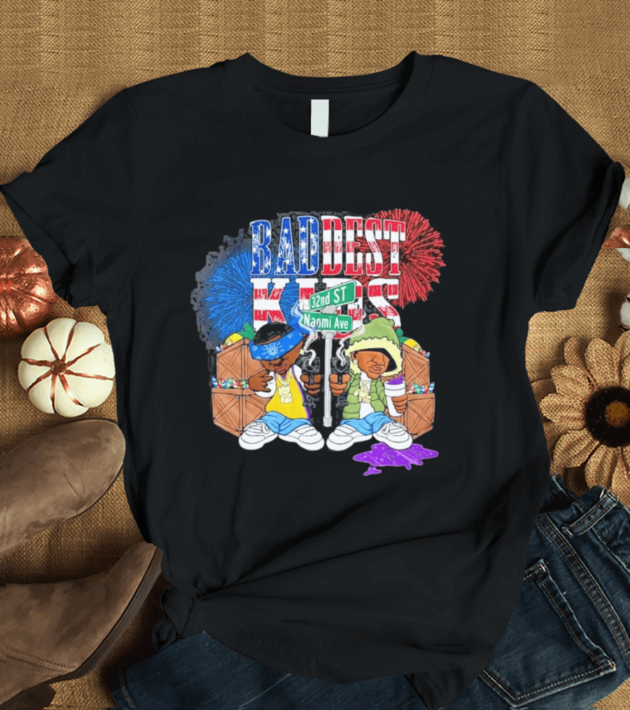 Baddest Kids 32nd St Naomi Ave Streetwear Adam22 Jaden Newman T-Shirt