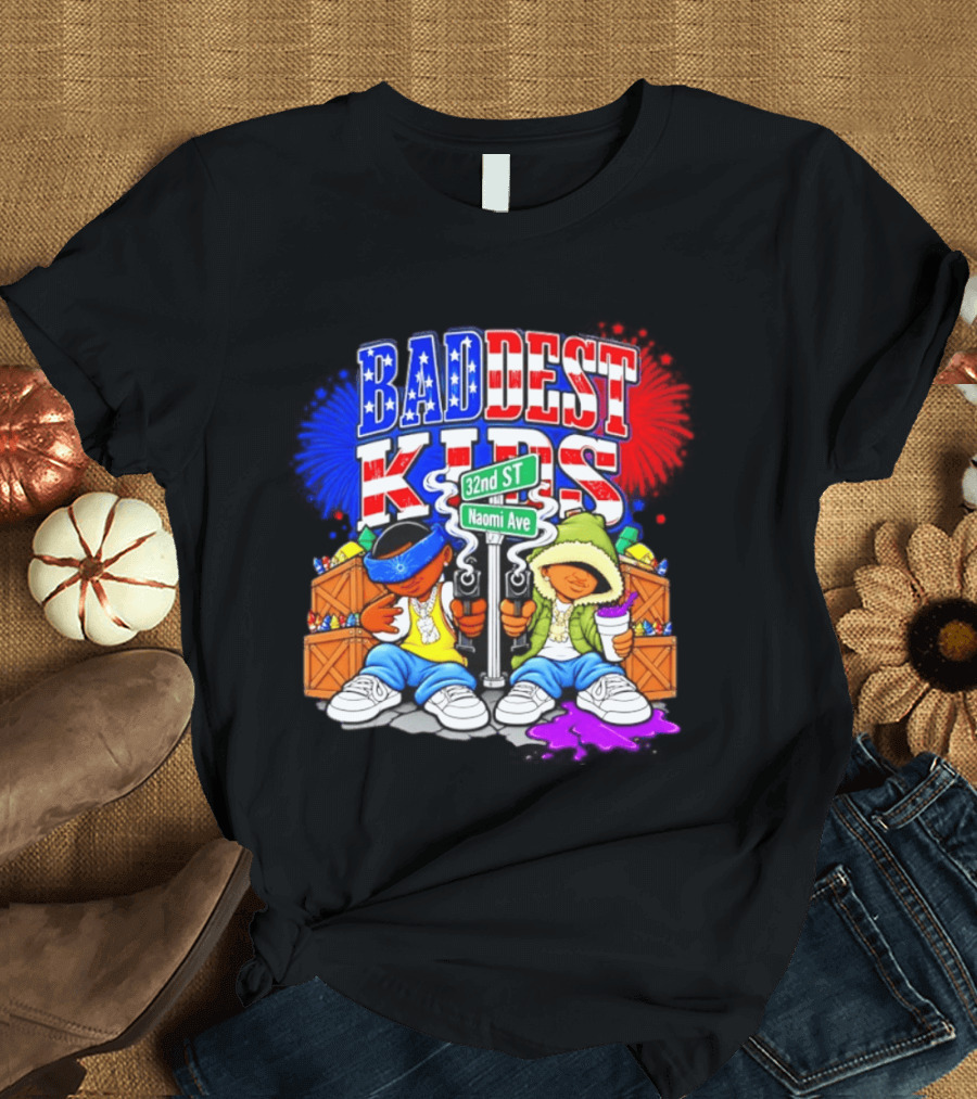 Baddest Kids 32nd St Naomi Ave Streetwear T-Shirt