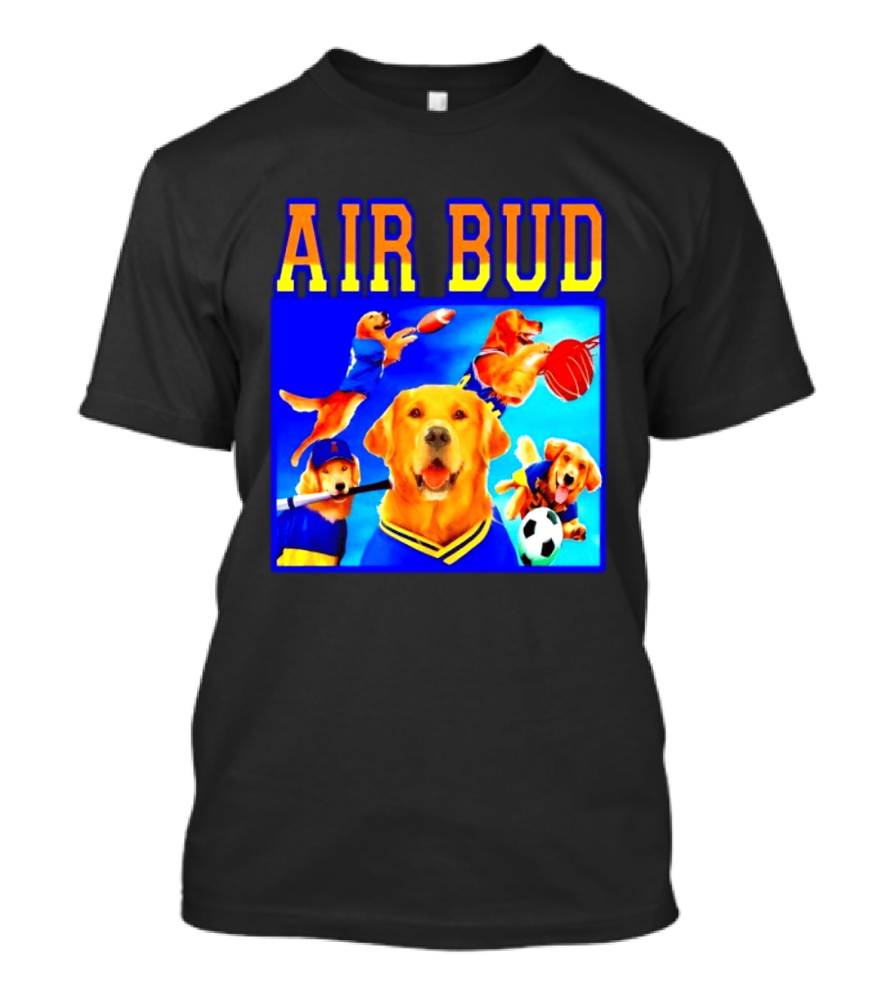 Air Bud Golden Retriever Basketball Football Soccer Sports Collage T-Shirt