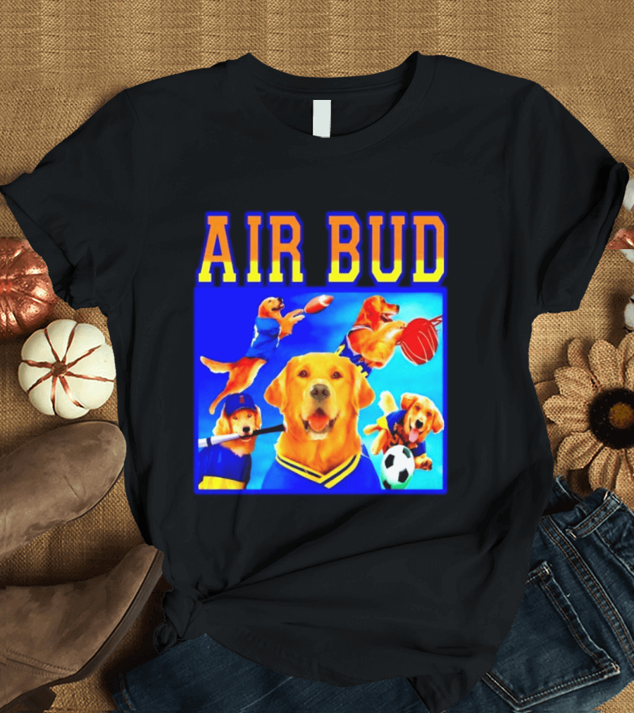 Air Bud Golden Retriever Basketball Football Soccer Sports Collage T-Shirt