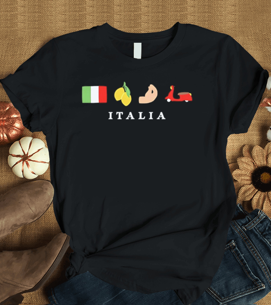 Italia Flag Lemons Bicep Vespa T-Shirt