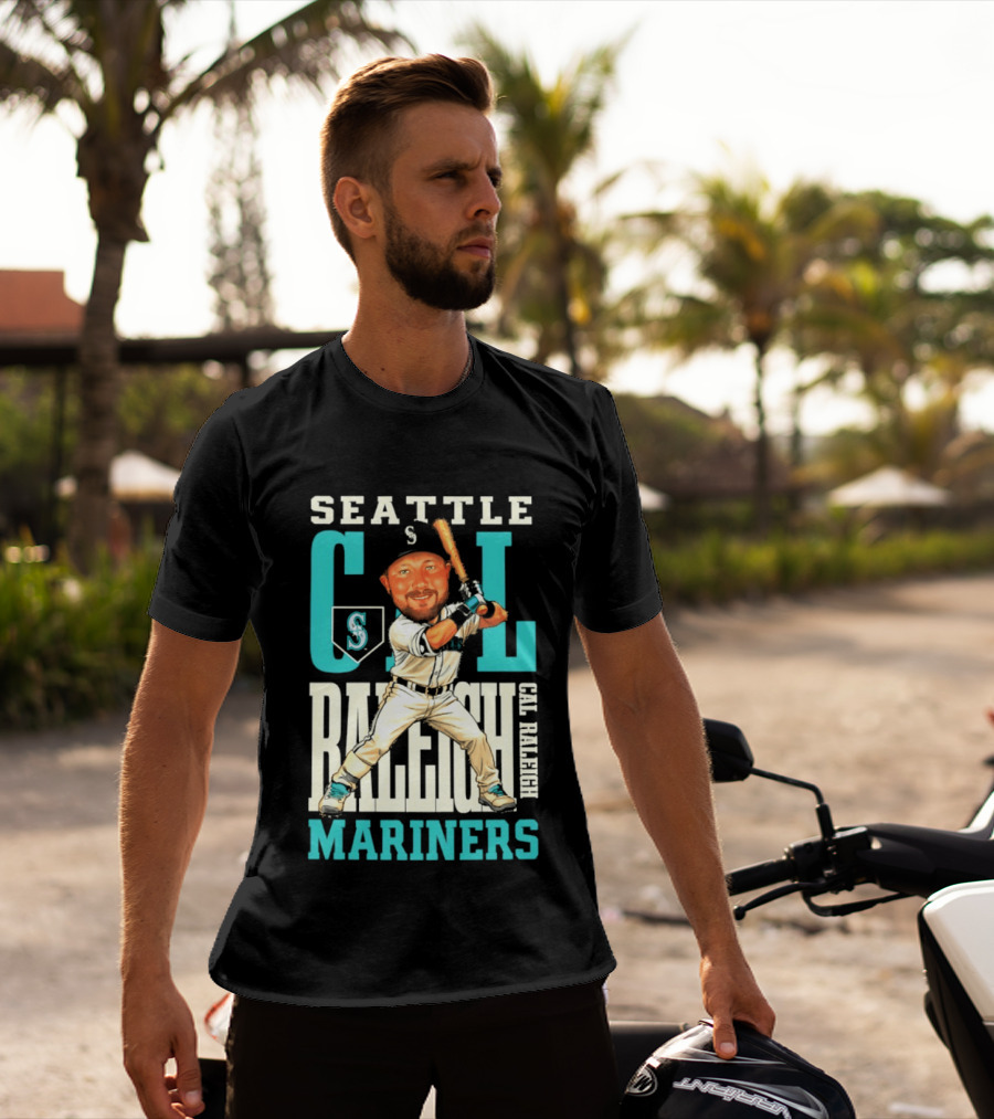 Seattle Mariners Cal Raleigh Baseball Caricature Mariners T-Shirt