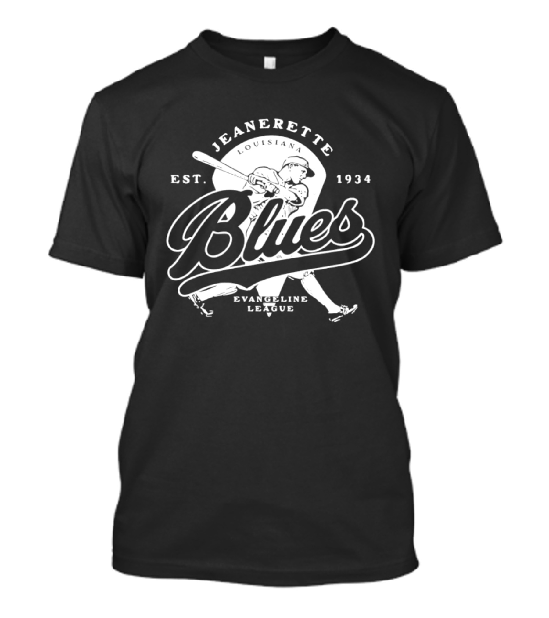 Jeanerette Louisiana Blues Est 1934 Evangeline League Baseball Team T-Shirt