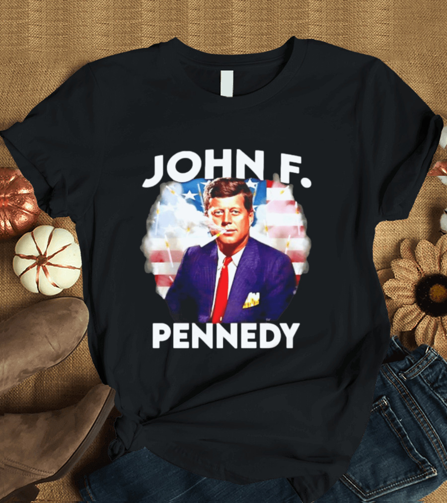 John F Pennedy JFK President Smoking Vape Flag T-Shirt