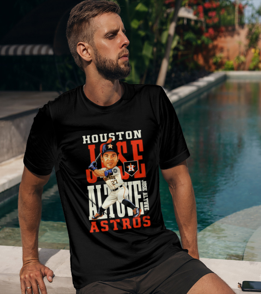 Houston Astros Jose Altuve Baseball Caricature T-Shirt