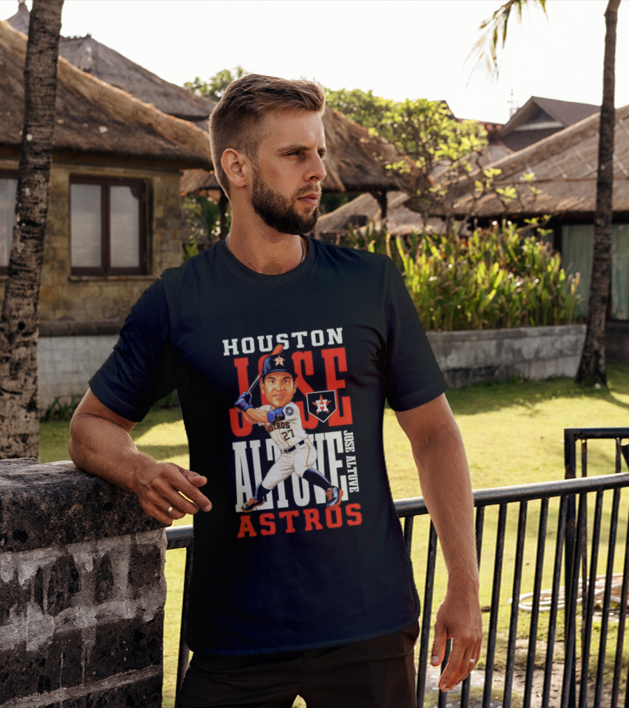 Houston Astros Jose Altuve Baseball Caricature T-Shirt