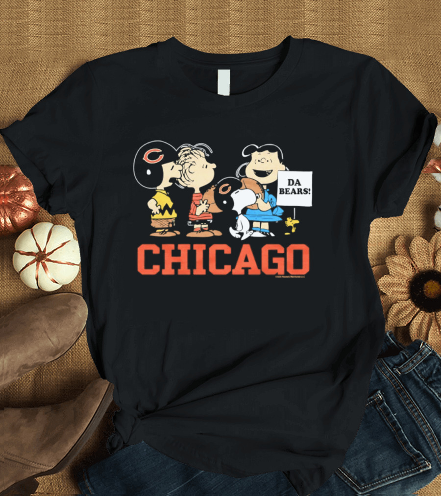 Chicago Bears Peanuts Characters Collaboration Da Bears T-Shirt