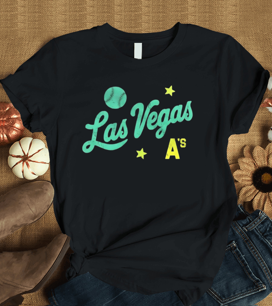 Las Vegas A's Baseball Script Stars T-Shirt