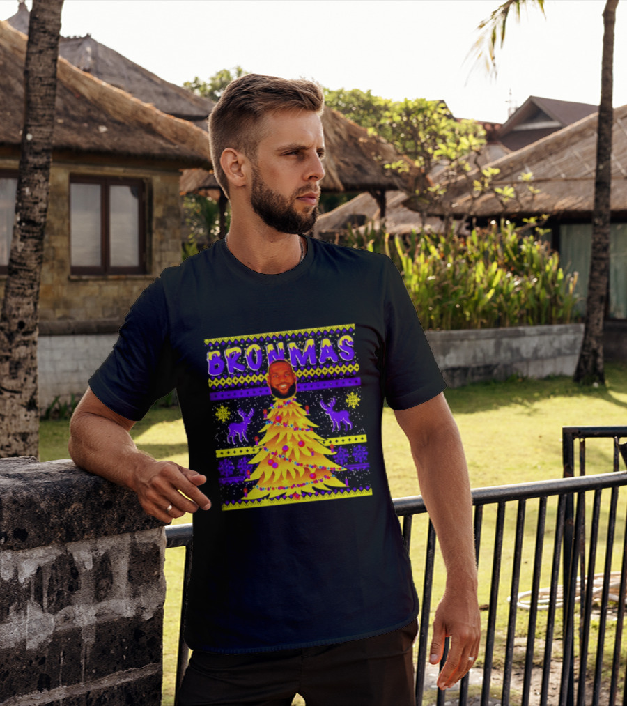 LeBron James Bronmas Christmas Tree Philadelphia 76ers Festive Reindeer T-Shirt