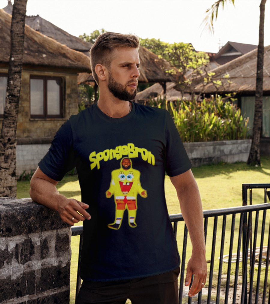 SpongeBron LeBron James Los Angeles Lakers T-Shirt