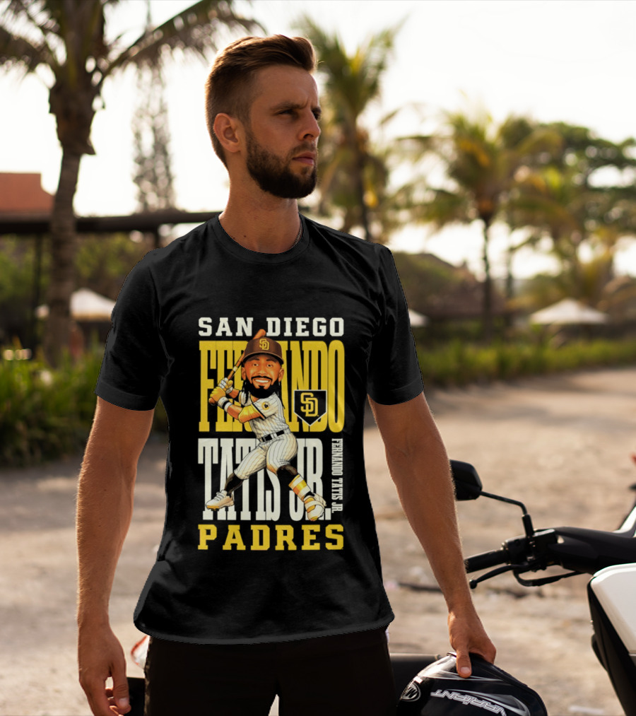 San Diego Padres Fernando Tatis Jr. Baseball Caricature SD Padres T-Shirt